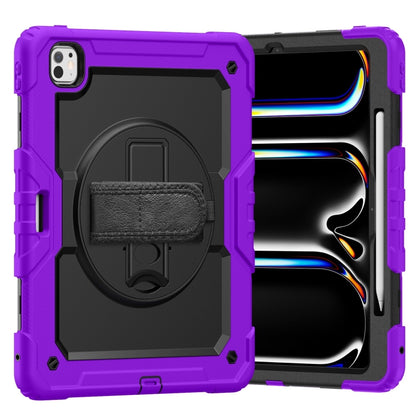 For iPad Pro 13 2024 Silicone Hybrid PC Tablet Case with Shoulder Strap(Purple) - iPad Pro 13 2024 Cases by buy2fix | Online Shopping UK | buy2fix