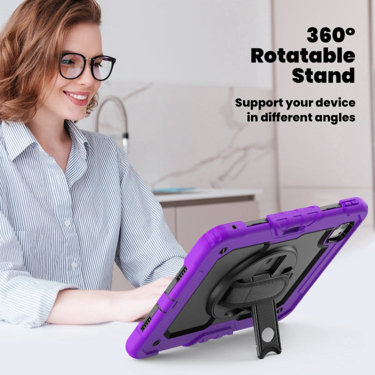 For iPad Pro 11 2024 Silicone Hybrid PC Tablet Case with Shoulder Strap(Purple) - iPad Pro 11 2024 Cases by buy2fix | Online Shopping UK | buy2fix