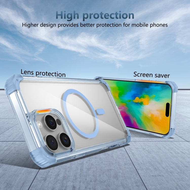 For iPhone 16 Pro Max Transparent MagSafe Magnetic Phone Case(Blue) - iPhone 16 Pro Max Cases by buy2fix | Online Shopping UK | buy2fix