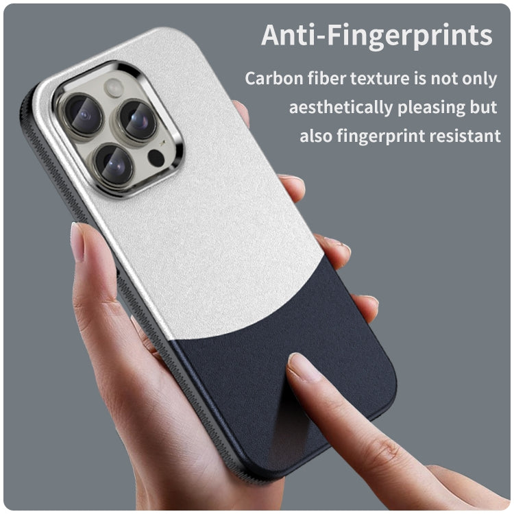 For iPhone 16 Pro Leather Texture MagSafe Magnetic TPU + PC Phone Case(Dark Blue) - iPhone 16 Pro Cases by buy2fix | Online Shopping UK | buy2fix