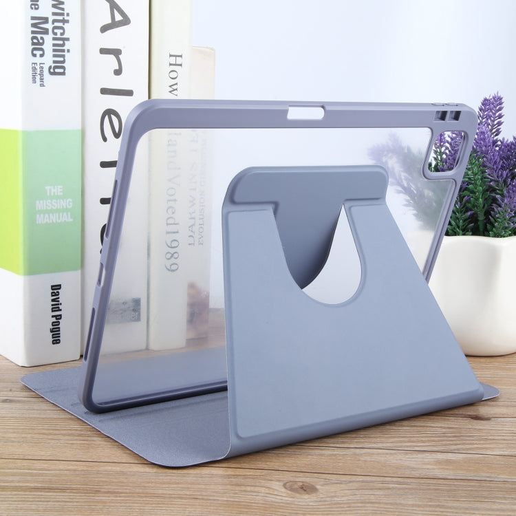 For iPad Air 11 2025 / 2024 / Air 5 GEBEI Acrylic TPU 3-folding Rotating Smart Tablet Leather Case withh Pen Slot(Light Purple) - iPad Air 11 2025 / 2024 Cases by GEBEI | Online Shopping UK | buy2fix