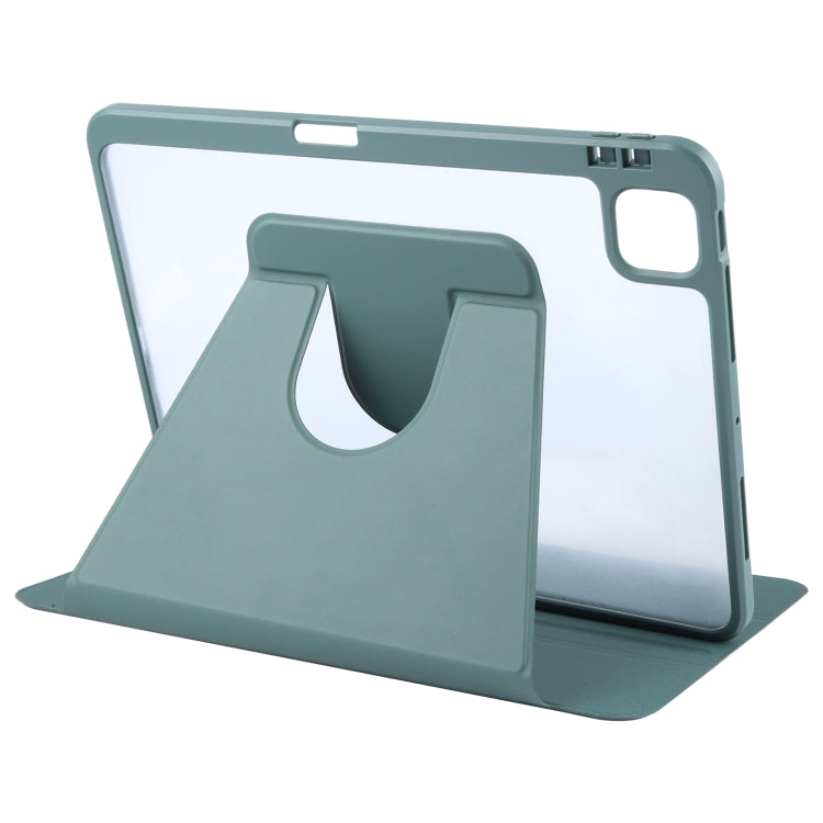 For iPad Pro 13 2024 GEBEI Acrylic TPU 3-folding Rotating Smart Tablet Leather Case withh Pen Slot(Dark Green) - iPad Pro 13 2024 Cases by GEBEI | Online Shopping UK | buy2fix