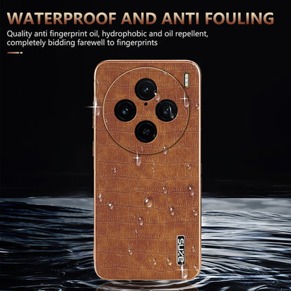 For vivo X100 Pro 5G / X100s Pro AZNS Electroplated Frame Crocodile Texture Full Coverage Phone Case(Blue) - X100 Pro Cases by AZNS | Online Shopping UK | buy2fix