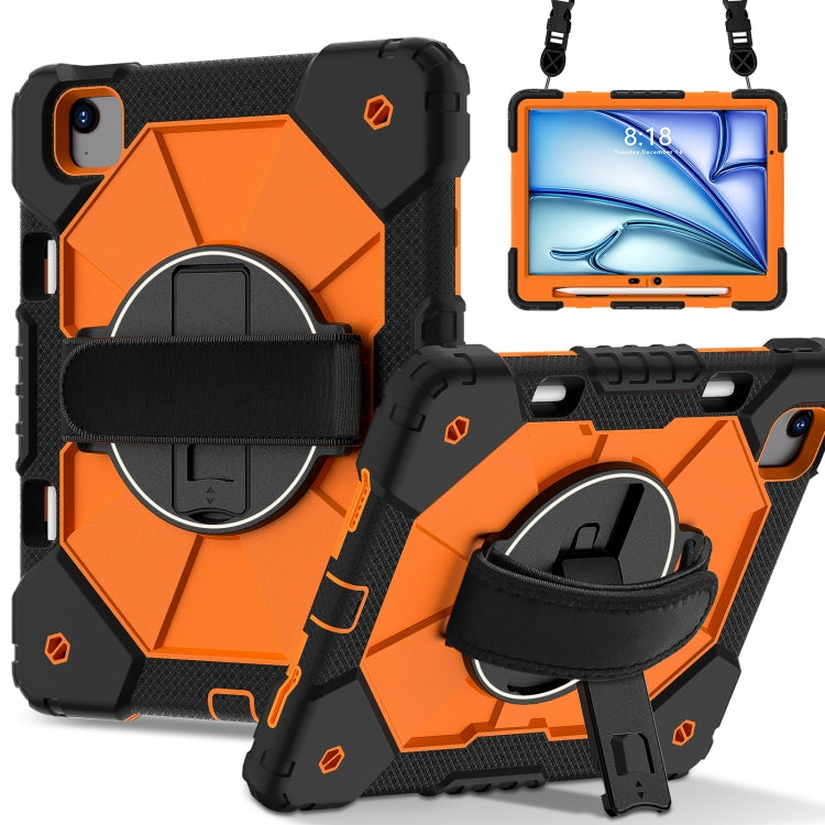 For iPad Air 11 2024 Contrast Color Robot Silicone Hybrid PC Tablet Case(Black Orange) - iPad Air 11 2024 Cases by buy2fix | Online Shopping UK | buy2fix