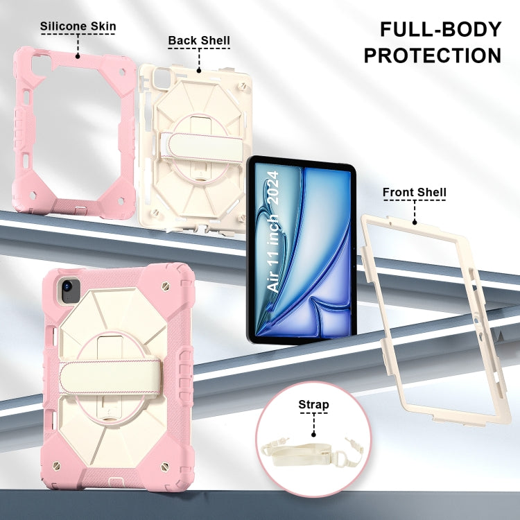 For iPad Air 11 2025 / 2024 Contrast Color Robot Silicone Hybrid PC Tablet Case(Rose Gold Beige) - iPad Air 11 2025 / 2024 Cases by buy2fix | Online Shopping UK | buy2fix