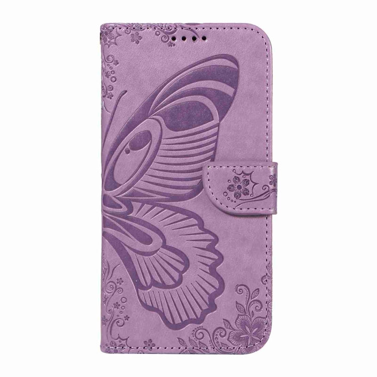 For iPhone 16 Swallowtail Butterfly Embossed Leather Phone Case(Purple) - iPhone 16 Cases by buy2fix | Online Shopping UK | buy2fix