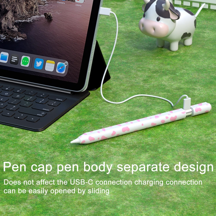 For Apple Pencil 1 Cow Pattern Stylus Silicone Protective Cover(Black) - Pencil Accessories by buy2fix | Online Shopping UK | buy2fix