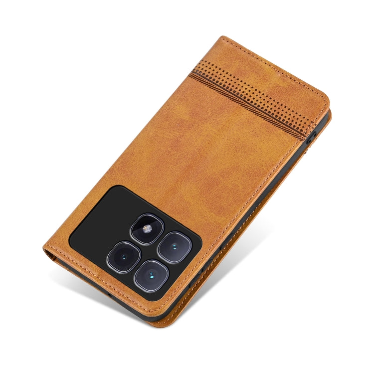 For Redmi K70 Ultra AZNS Magnetic Calf Texture Flip Leather Phone Case(Light Brown) - Xiaomi Cases by AZNS | Online Shopping UK | buy2fix