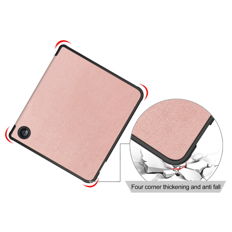 For Kobo Libra Colour 2024 Solid Color Deformation TPU Leather Smart Tablet Case(Rose Gold) - Others by buy2fix | Online Shopping UK | buy2fix