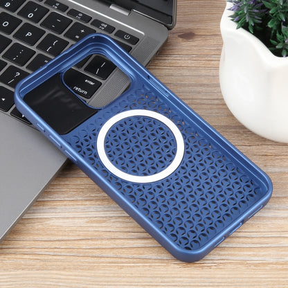 For iPhone 14 Pro Pure Color Honeycomb Aromatherapy MagSafe Phone Case(Blue) - iPhone 14 Pro Cases by buy2fix | Online Shopping UK | buy2fix