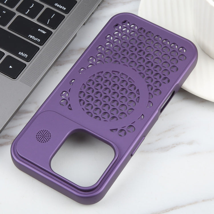 For iPhone 16 Pro Max Pure Color Honeycomb Aromatherapy MagSafe Phone Case(Purple) - iPhone 16 Pro Max Cases by buy2fix | Online Shopping UK | buy2fix