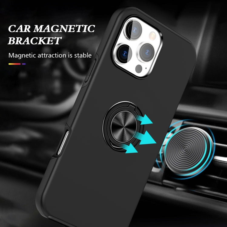 For iPhone 16 Magnetic Ring Holder Phone Case(Black) - iPhone 16 Cases by buy2fix | Online Shopping UK | buy2fix