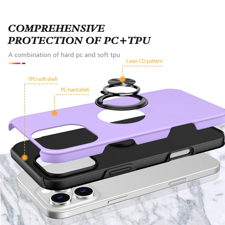 For iPhone 16 Plus Magnetic Ring Holder Phone Case(Purple) - iPhone 16 Plus Cases by buy2fix | Online Shopping UK | buy2fix