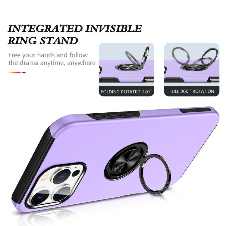 For iPhone 16 Plus Magnetic Ring Holder Phone Case(Purple) - iPhone 16 Plus Cases by buy2fix | Online Shopping UK | buy2fix