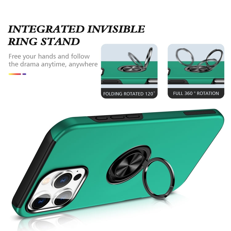 For iPhone 16 Pro Magnetic Ring Holder Phone Case(Dark Green) - iPhone 16 Pro Cases by buy2fix | Online Shopping UK | buy2fix