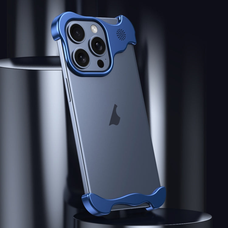 For iPhone 15 Pro Aromatherapy Alloy Frameless Phone Case(Blue) - iPhone 15 Pro Cases by buy2fix | Online Shopping UK | buy2fix