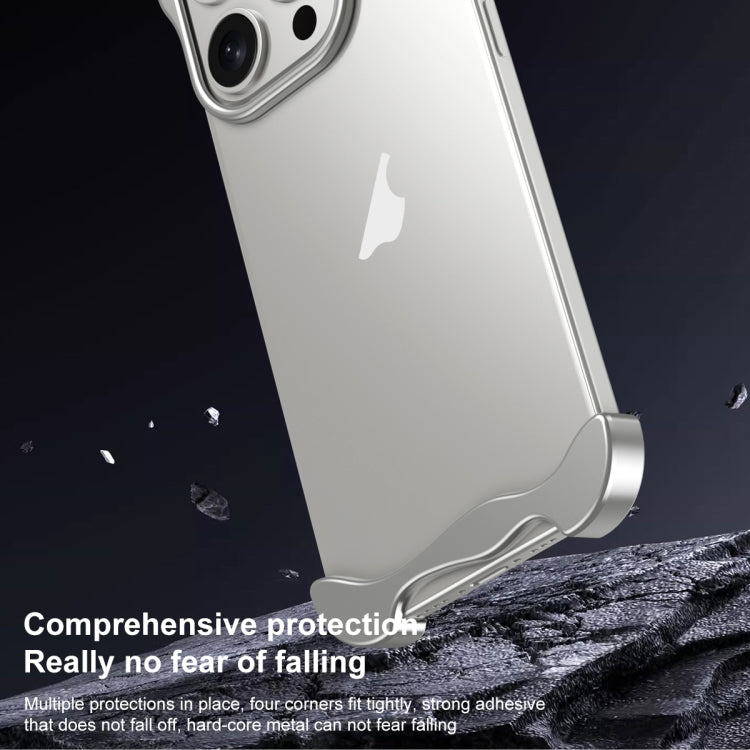 For iPhone 14 Plus Aromatherapy Alloy Frameless Phone Case(Silver) - iPhone 14 Plus Cases by buy2fix | Online Shopping UK | buy2fix