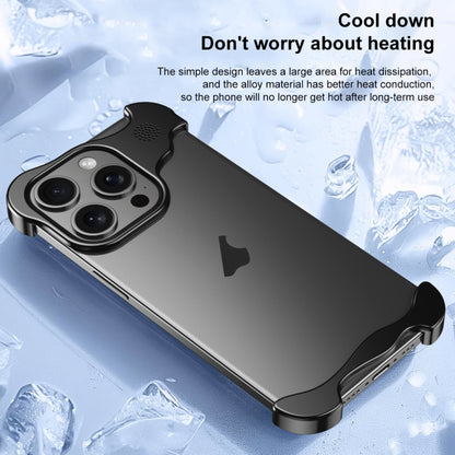 For iPhone 16 Plus Aromatherapy Alloy Frameless Phone Case(Black) - iPhone 16 Plus Cases by buy2fix | Online Shopping UK | buy2fix