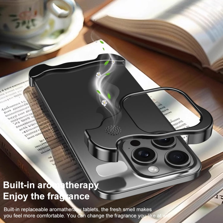 For iPhone 13 Aromatherapy Alloy Frameless Phone Case(Black) - iPhone 13 Cases by buy2fix | Online Shopping UK | buy2fix