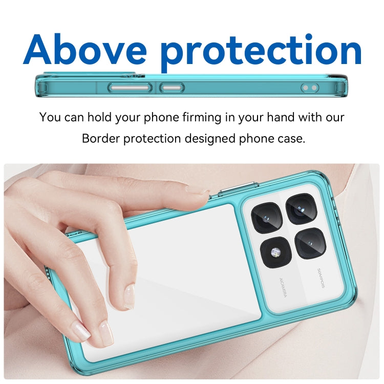 For Redmi K70 Ultra Colorful Series Acrylic Hybrid TPU Phone Case(Transparent Blue) - Xiaomi Cases by buy2fix | Online Shopping UK | buy2fix