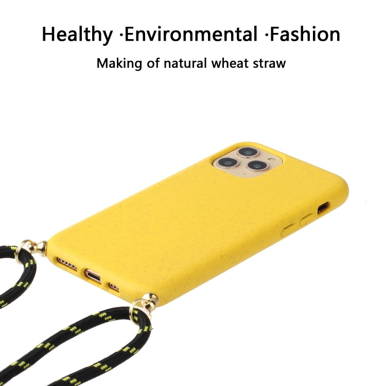 For iPhone 16 Wheat Straw Material + TPU Phone Case with Lanyard(Green) - iPhone 16 Cases by buy2fix | Online Shopping UK | buy2fix