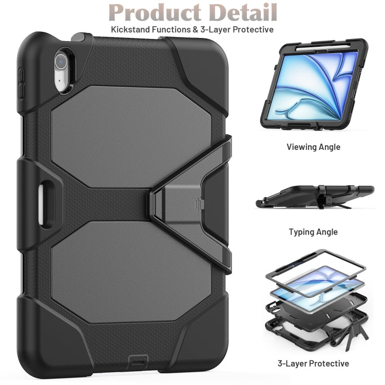 For iPad Air 11 2025 / 2024 Colorful Silicone Heavy Duty Hybrid PC Tablet Case(Black) - iPad Air 11 2025 / 2024 Cases by buy2fix | Online Shopping UK | buy2fix