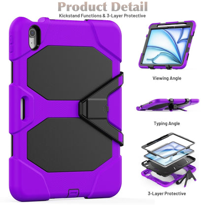 For iPad Air 11 2024 Colorful Silicone Heavy Duty Hybrid PC Tablet Case(Purple) - iPad Air 11 2024 Cases by buy2fix | Online Shopping UK | buy2fix