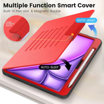 For iPad Air 11 2024 Smart B Magnetic Holder Leather Tablet Case(Red) - iPad Air 11 2024 Cases by buy2fix | Online Shopping UK | buy2fix