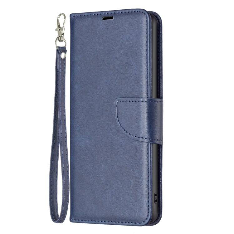 For Samsung Galaxy S25 5G Lambskin Texture Pure Color Flip Leather Phone Case(Blue) - Galaxy S25 5G Cases by buy2fix | Online Shopping UK | buy2fix