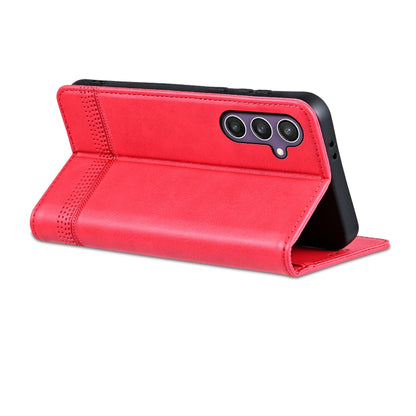 For Samsung Galaxy S24 FE 5G AZNS Magnetic Calf Texture Flip Leather Phone Case(Red) - Galaxy S24 FE 5G Cases by AZNS | Online Shopping UK | buy2fix