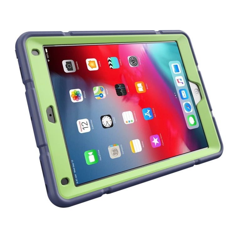 For iPad 9.7 2018 / Air / Air 2 Armor Holder Silicone Hybrid PC Tablet Case(Navy Yellow Green) - iPad 9.7 (2018) & (2017) Cases by buy2fix | Online Shopping UK | buy2fix