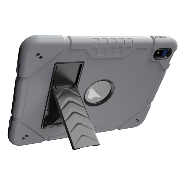 For iPad Air 11 2025 / 2024 Armor Holder Silicone Hybrid PC Tablet Case(Grey Black) - iPad Air 11 2025 / 2024 Cases by buy2fix | Online Shopping UK | buy2fix