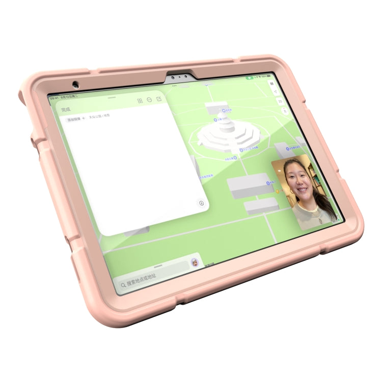 For iPad Air 11 2025 / 2024 Armor Holder Silicone Hybrid PC Tablet Case(Rose Gold) - iPad Air 11 2025 / 2024 Cases by buy2fix | Online Shopping UK | buy2fix