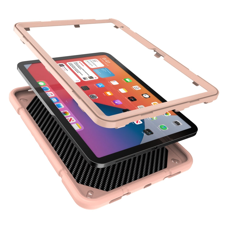 For iPad Air 11 2025 / 2024 Armor Holder Silicone Hybrid PC Tablet Case(Rose Gold) - iPad Air 11 2025 / 2024 Cases by buy2fix | Online Shopping UK | buy2fix