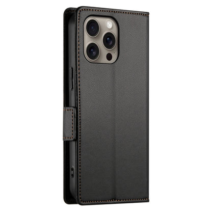 For iPhone 16 Pro Max Side Buckle Magnetic Frosted Leather Phone Case(Black) - iPhone 16 Pro Max Cases by buy2fix | Online Shopping UK | buy2fix