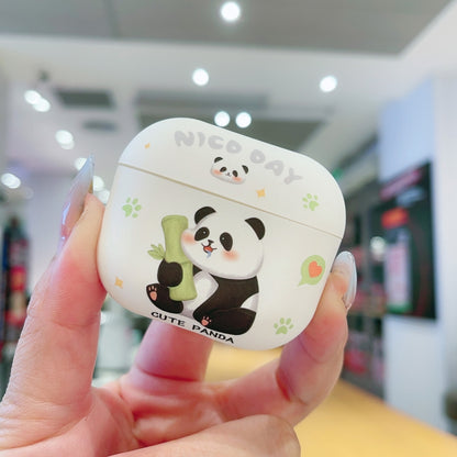 For AirPods 3 Panda Pattern Earbuds Box Frosted TPU Case(Cute Panda) - For AirPods 3 by buy2fix | Online Shopping UK | buy2fix