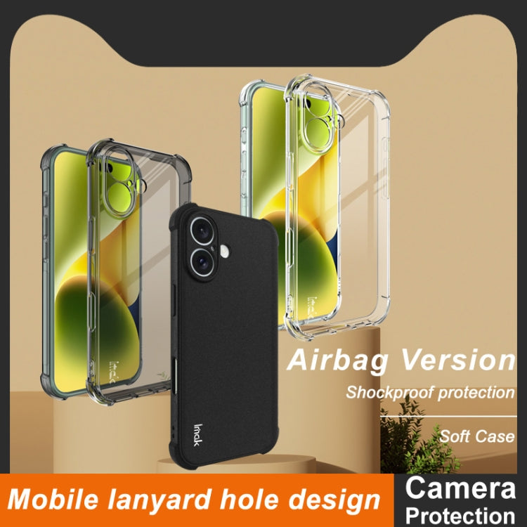 For iPhone 16 imak Shockproof Airbag TPU Phone Case(Transparent) - iPhone 16 Cases by imak | Online Shopping UK | buy2fix