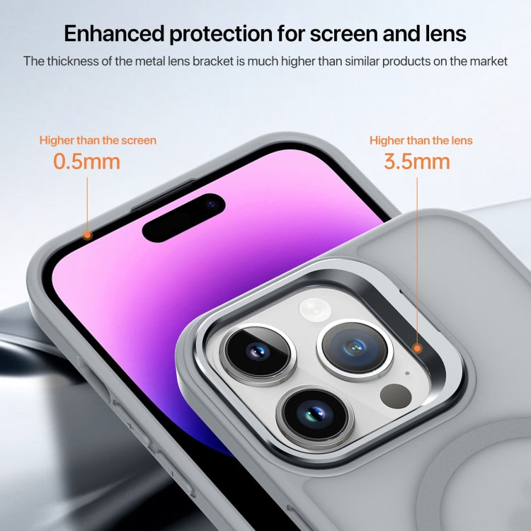 For iPhone 12 Pro Magsafe Skin Feel Lens Holder Phone Case(Orange) - iPhone 12 / 12 Pro Cases by buy2fix | Online Shopping UK | buy2fix