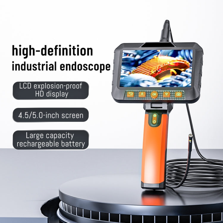 T27 5 inch IPS Color Screen 7.9mm Dual Camera Handheld Hard Cable HD Industrial Endoscope, Length:5m(Orange Black) -  by buy2fix | Online Shopping UK | buy2fix