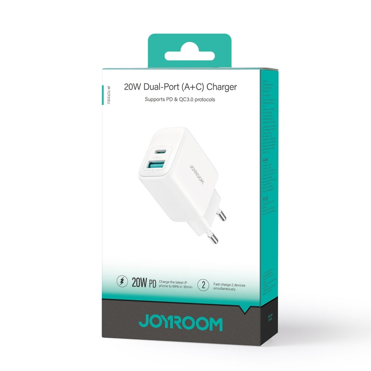 JOYROOM JR-TCF21 20W Dual Ports USB + Type-C Charger, Plug:EU Plug(White) - USB Charger by JOYROOM | Online Shopping UK | buy2fix