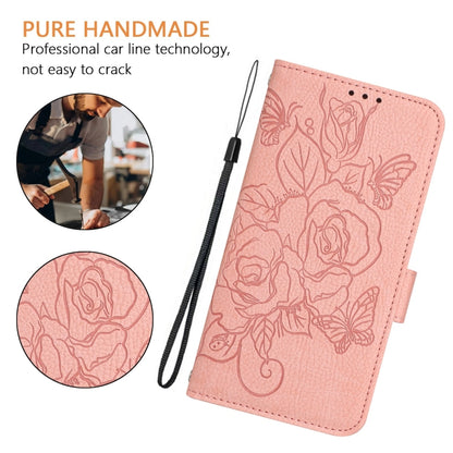 For Blackview WAVE 6C Embossed Rose RFID Anti-theft Leather Phone Case(Pink) - More Brand by buy2fix | Online Shopping UK | buy2fix