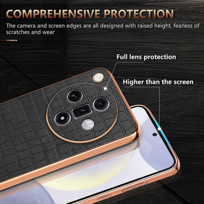 For OPPO Find X7 AZNS Electroplated Frame Crocodile Texture Full Coverage Phone Case(Blue) - OPPO Cases by AZNS | Online Shopping UK | buy2fix