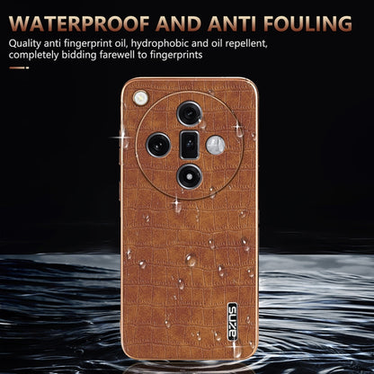 For OPPO Find X7 AZNS Electroplated Frame Crocodile Texture Full Coverage Phone Case(Blue) - OPPO Cases by AZNS | Online Shopping UK | buy2fix