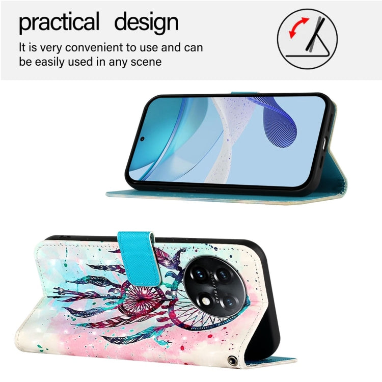 For OnePlus 11 3D Painting Horizontal Flip Leather Phone Case(Color Drop Wind Chimes) - OnePlus Cases by buy2fix | Online Shopping UK | buy2fix