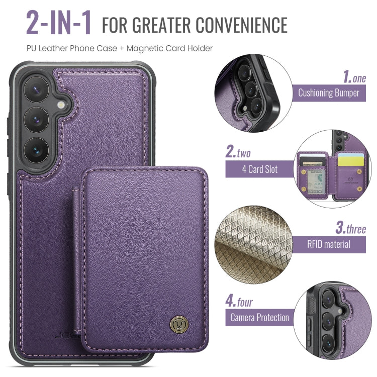 For Samsung Galaxy S23 FE 5G JEEHOOD J05 Business Magnetic Style RFID Leather Phone Case(Purple) - Galaxy S23 FE 5G Cases by JEEHOOD | Online Shopping UK | buy2fix