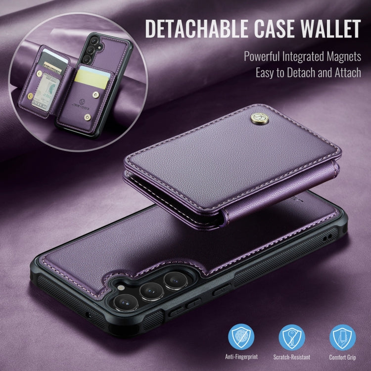 For Samsung Galaxy S23 FE 5G JEEHOOD J05 Business Magnetic Style RFID Leather Phone Case(Purple) - Galaxy S23 FE 5G Cases by JEEHOOD | Online Shopping UK | buy2fix