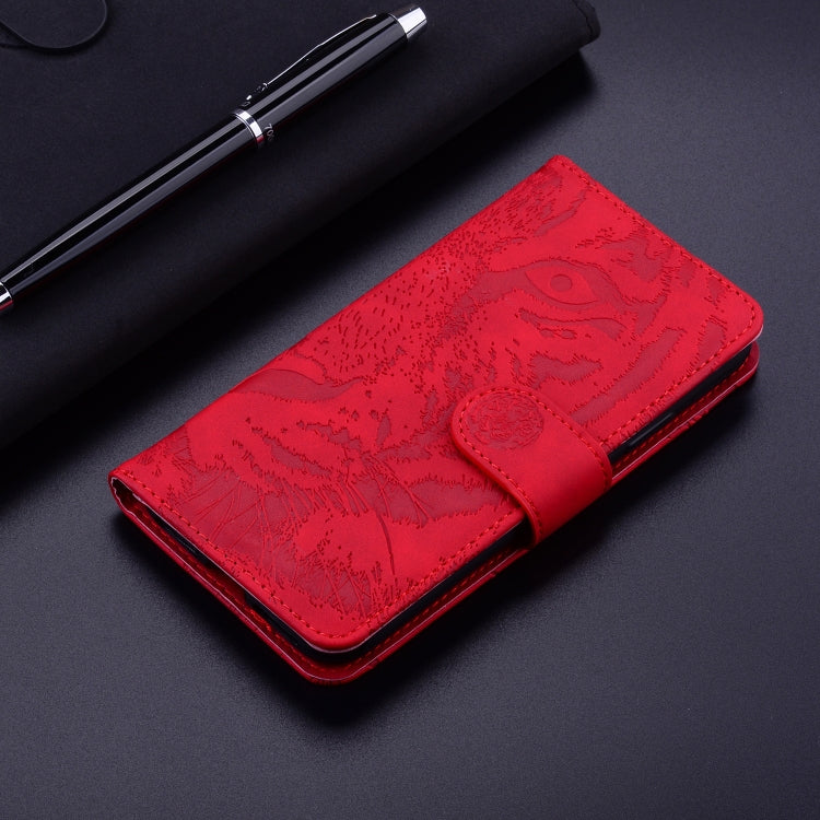 For Redmi K70 / K70 Pro Tiger Embossing Pattern Flip Leather Phone Case(Red) - K70 Cases by buy2fix | Online Shopping UK | buy2fix