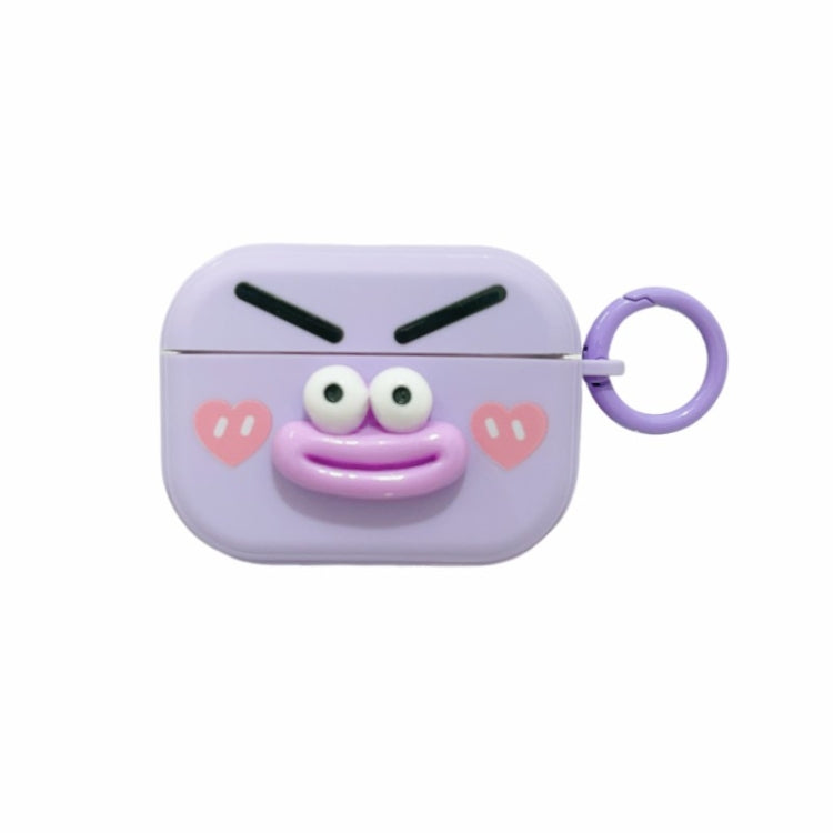 For AirPods Pro Fresh 3D Emoji Pattern Skin Feel Earbuds Box PC Case(Purple) - For AirPods Pro by buy2fix | Online Shopping UK | buy2fix