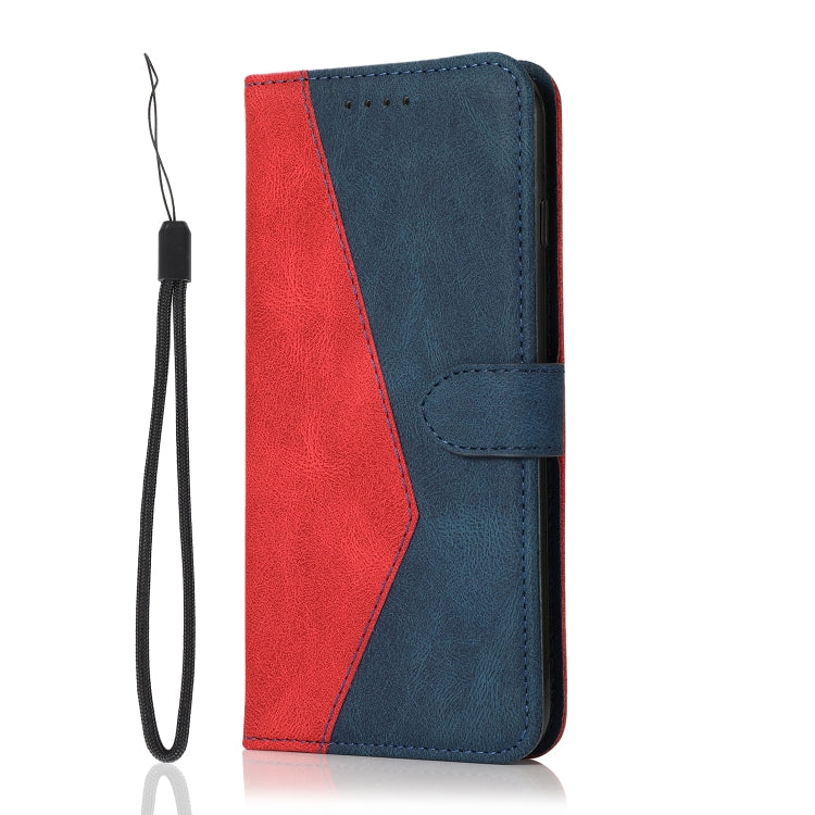 For Samsung Galaxy S25 5G Dual-color Stitching Leather Phone Case(Red Blue) - Galaxy S25 5G Cases by buy2fix | Online Shopping UK | buy2fix