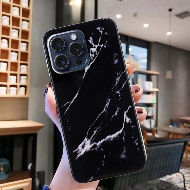 For iPhone 16 Pro IMD Marble TPU Phone Case(Black) - iPhone 16 Pro Cases by buy2fix | Online Shopping UK | buy2fix